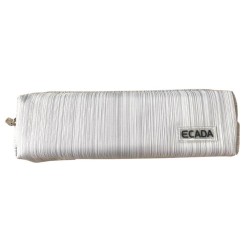 Penar Tip Borseta Ecada cu Fermoar, Dimensiuni 21.5x4.5x6.5 cm, Material Poliester, Culoare Bej/Alb