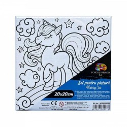 Panza pentru Pictura Predesenata pe Sasiu, Model Unicorn, School Friendly Sf Art, Dimensiune 200x200 mm