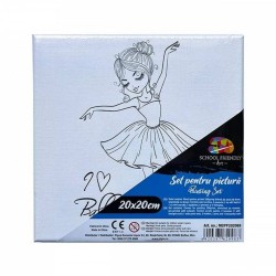 Panza pentru Pictura Predesenata pe Sasiu, Model Balet, School Friendly Sf Art, Dimensiune 200x200 mm Panza pentru Pictura Predesenata pe Sasiu, Model Balet, School Friendly Sf Art, Dimensiune 200x200 mm