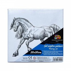Panza pentru Pictura Predesenata pe Sasiu, Model Cal, School Friendly Sf Art, Dimensiune 200x200 mm Panza pentru Pictura Predesenata pe Sasiu, Model Cal, School Friendly Sf Art, Dimensiune 200x200 mm