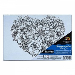 Panza pentru Pictura Predesenata pe Sasiu, Model Flori, School Friendly Sf Art, Dimensiune 200x300 mm