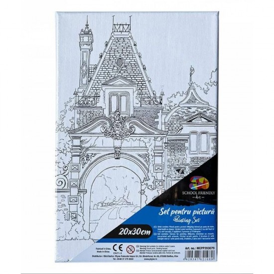 Panza pentru Pictura Predesenata pe Sasiu, Model Castel, School Friendly Sf Art, Dimensiune 200x300 mm