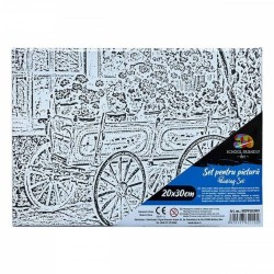 Panza pentru Pictura Predesenata pe Sasiu, Model Flori 2, School Friendly Sf Art, Dimensiune 200x300 mm