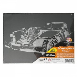 Panza pentru Pictura Predesenata pe Sasiu Neagra, Model Corabie, School Friendly Sf Art, Dimensiune 200x300 mm Panza pentru Pictura Predesenata pe Sasiu Neagra, Model Corabie, School Friendly Sf Art, Dimensiune 200x300 mm
