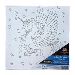 Panza pentru Pictura Predesenata pe Sasiu, Model Unicorn 2, School Friendly Sf Art, Dimensiune 300x300 mm Panza pentru Pictura Predesenata pe Sasiu, Model Unicorn 2, School Friendly Sf Art, Dimensiune 300x300 mm