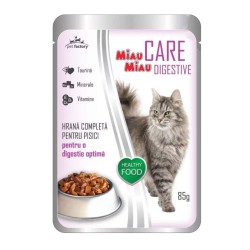Hrana Umeda Miau Miau pentru Pisici Care Digestive cu Miel, 85 g