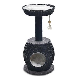 Ansamblu pentru Pisici Miau Miau Joaca si Culcus Ratan, 39x39x80 cm