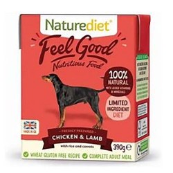 Pate Naturediet Feel Good cu Pui si Miel, 390 g