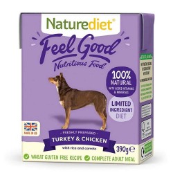 Pate Naturediet Feel Good cu Curcan si Pui, 390 g
