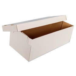 Cutii cu Autoformare din Carton Micro Albit Lucios, Dimensiuni 340x150x115 mm, 50 Buc/Set