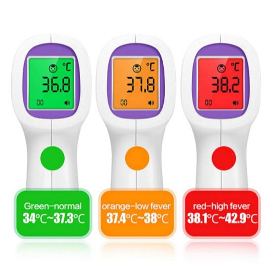 Termometru Digital Infrarosu CEM Fara Contact, Display LCD cu Iluminare din Spate, Culoare Alb/Mov, Termometru Fara Contact, Termometru Digital Copii, Termometru Copii Frunte, Cel Mai Bun Termometru Digital, Termometru Infrarosu Copii