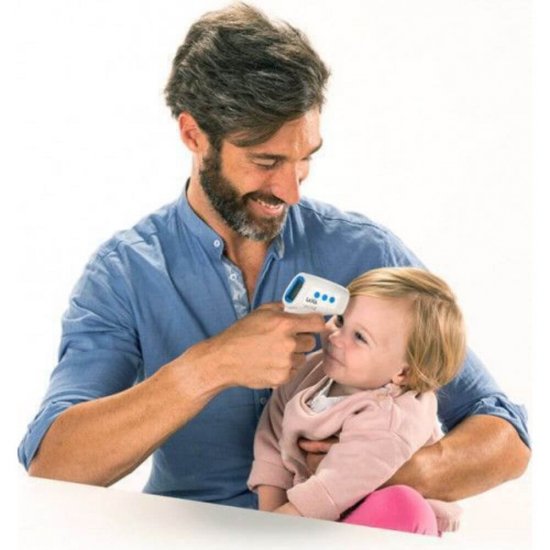 Termometru Digital Infrarosu CEM Fara Contact, Display LCD cu Iluminare din Spate, Culoare Alb/Mov, Termometru Fara Contact, Termometru Digital Copii, Termometru Copii Frunte, Cel Mai Bun Termometru Digital, Termometru Infrarosu Copii