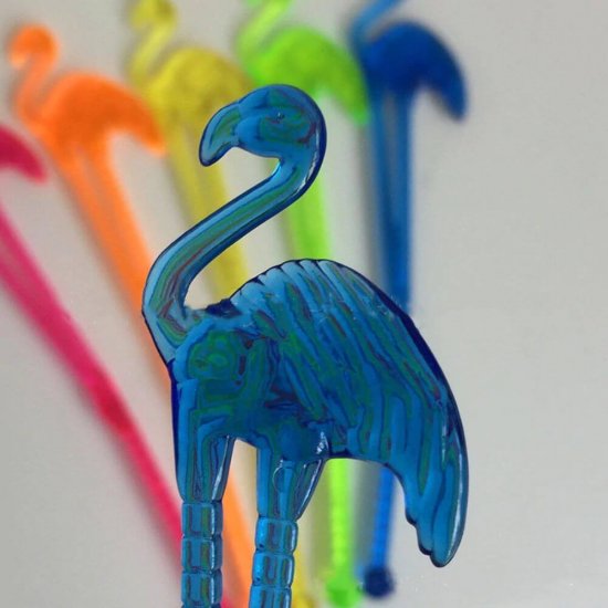 Amestecatoare Cocktail Flamingo, 25 Buc/Set, Plastic, Inaltime 15 cm, Multicolor, Amestecatoare de Plastic pentru Bauturi, Amestecatoare pentru Cocktail, Amestecatoare Decorative Bauturi, Accesorii pentru Cocktail, Amestecatoare si Ornamente Bar