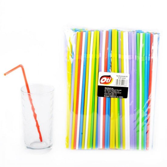 Paie Flexibile Fluorescente din Plastic OTI, 240x5 mm, 250 Buc/Set, Multicolor, Paie din Plastic, Paie pentru Petreceri, Paie din Plastic Simple, Accesorii pentru Bar, Accesorii pentru Petreceri, Paie din Plastic Flexibile, Paie Flexibile pentru Bauturi