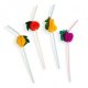  Paie din Plastic cu Fructe OTI, 250x5 mm, 100 Buc/Set, Multicolor, Paie Ornamentale cu Fructe, Paie Fantezie, Paie Decorative, Paie pentru Petreceri, Paie cu Ornamente, Articole pentru Aniversari si Petreceri, Paie pentru Cocktail
