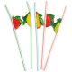  Paie din Plastic cu Fructe OTI, 250x5 mm, 100 Buc/Set, Multicolor, Paie Ornamentale cu Fructe, Paie Fantezie, Paie Decorative, Paie pentru Petreceri, Paie cu Ornamente, Articole pentru Aniversari si Petreceri, Paie pentru Cocktail