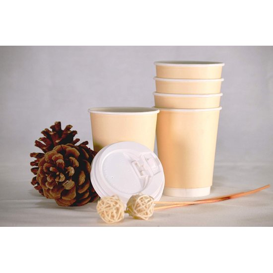 Capace Biodegradabile, Ø 80mm, 50 Buc/Set, pentru Pahare de 8 Oz (240ml), Capace Albe din PLA - Capace Ecologice