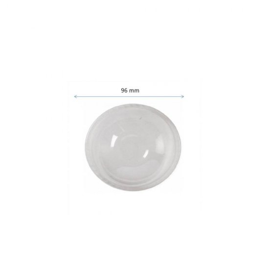 Capace Biodegradabile , Ø 96 mm, 50 Buc/Set, Capace din PLA Transparente Tip Cupola cu Gaura - Capace Ecologice