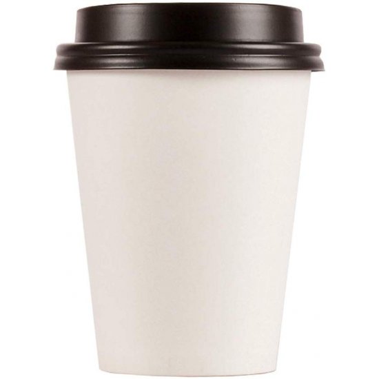 Capace Biodegradabile, Ø 90mm, 50 Buc/Set, pentru Pahare de 12 Oz (360ml), Capace Negre din PLA- Capace Ecologice