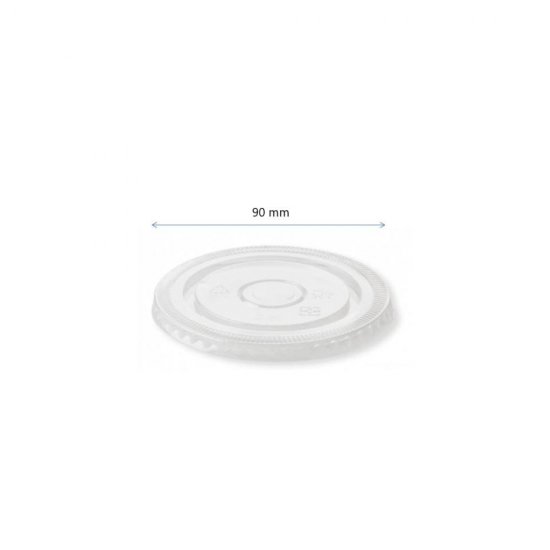 Capace Biodegradabile , Ø 90mm, 50 Buc/Set, Capace Transparente Plate cu Gaura din PLA- Capace Ecologice