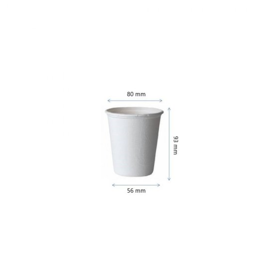 Pahare Biodegradabile Albe din Trestie de Zahar , 14 Oz (430 ml), 50 Buc/Set - Pahare Ecologice