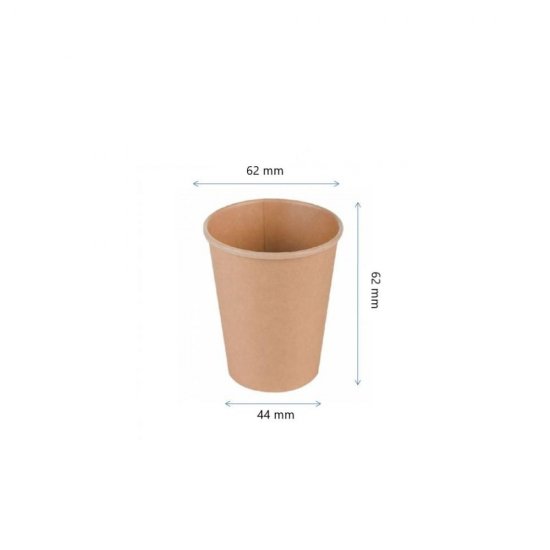 Pahare Biodegradabile Kraft Natur, 4 Oz (120 ml) din Carton cu PLA, 50 Buc/Set, Interior Natur - Pahare Ecologice