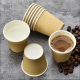Pahare Biodegradabile Kraft Natur, 10 Oz (300 ml) din Carton cu PLA, 50 Buc/Set, Interior Alb - Pahare Biodegradabile
