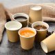Pahare Biodegradabile Kraft Natur, 6 Oz (180 ml) din Carton cu PLA, 50 Buc/Set, Interior Alb - Pahare Ecologice