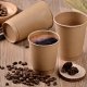 Pahare Biodegradabile Kraft Natur, 12 Oz (360 ml) din Carton cu PLA, 50 Buc/Set, Interior Natur - Pahare Ecologice