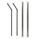 Set 1000 Paie Flexibile, 240x5 mm, Ambalate Individual, Culoare Neagra, Paie din Plastic, Paie Catering, Paie pentru Petreceri, Accesorii pentru Bar