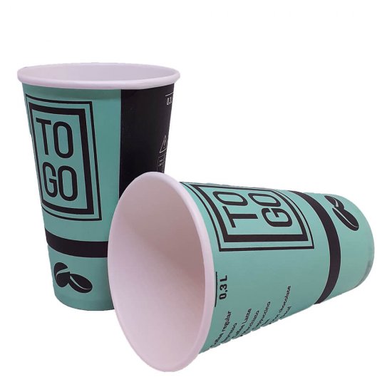 Set 50 Pahare din Carton, 12 Oz, Alb/Albastru, Set Pahare Carton 12 Oz, Pahare Carton pentru Ceai si Cafea, Pahare din Carton TO GO, Pahare de Unica Folosinta, Pahare de Unica Folosinta din Carton, Pahare din Carton de Unica Folosinta 12 Oz