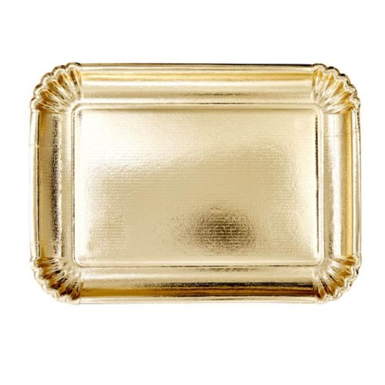 Tavite OTI T4, 12.5x16.5 cm, 100 Buc/Set, Carton Auriu, Tavite Unica Folosinta, Tavite de Carton Auriu, Tavite din Carton, Tavite de Carton Patiserii, Tavite Catering, Tavite Aurii pentru Prajituri, Suporturi Carton pentru Parjituri, Platouri Cofetarie