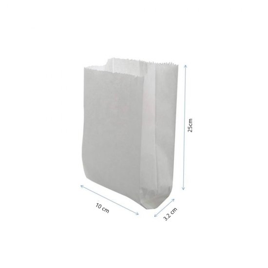Pungi din Hartie Kraft Alba, Dimensiune 10x3.2x25 cm, 1050 Buc/Bax - Ambalaje din Hartie