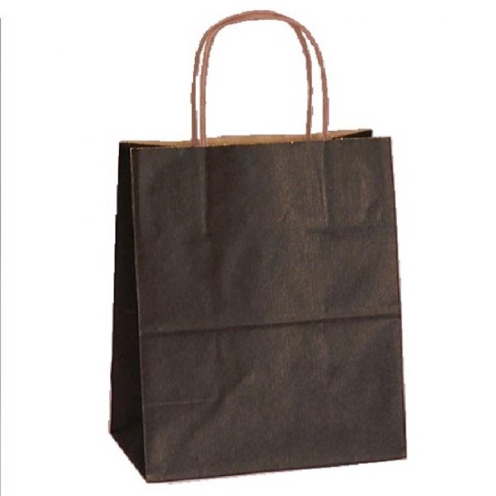 Sacose din Hartie Model Negru, 25x9.5x30 cm, 100 Buc/Bax, Plase pentru Cadouri