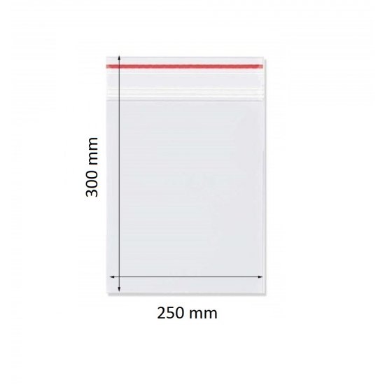 Pungi cu Fermoar, 250x300 mm, 100 Buc/Set, Grosime Folie 50 Microni, Punga Ziplock Transparenta cu Sistem de Resigilare - Pungi cu Inchidere