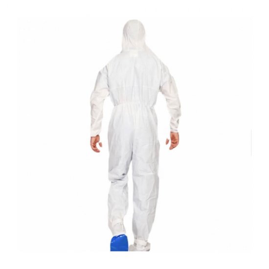 Combinezon Reutilizabil, Marime XL, Polipropilena, Culoare Alba, Combinezoane Reutilizabile, Combinezon de Protectie, Combinezon cu Inchidere Tip Arici, Combinezoane cu Elastic, Echipament de Protectie, Costum  de Protectie