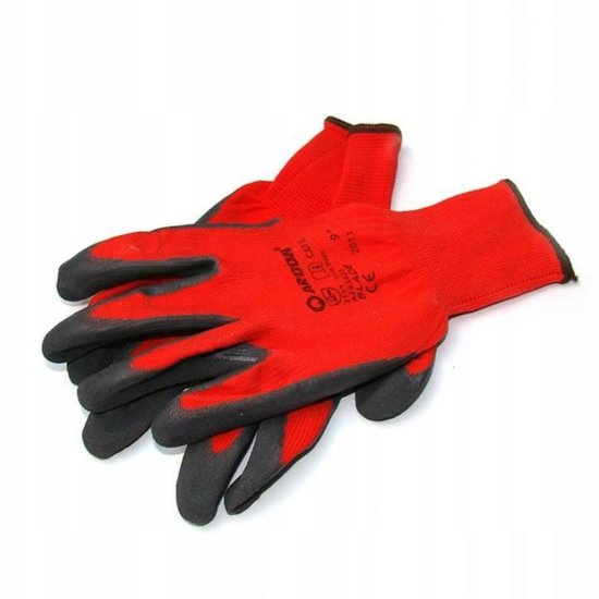 Manusi Protectie Sentosa Blade M5, Marimea M, Poliester, Manusi Protectia Muncii, Manusi de Protectie din Poliester, Manusi Protectie pentru Maini, Manusi din Poliester Blade, Manusi Rosii de Protectie