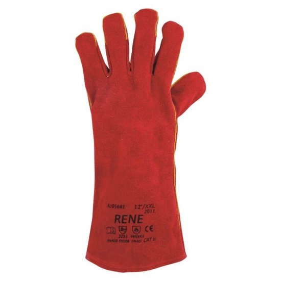 Manusi Protectie Sudura Rene M10, 11/XXL, Piele Spalt Bovina, Captuseala din Bumbac, Rosu, Manusi Protectie XXL, Manusi Protectie Mari, Manusi Protectie Sudura, Manusi de Protectie pentru Sudura, Manusi de Protectie pentru Sudat