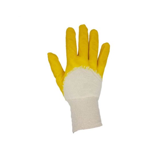 Manusi Protectie Houston M8, 10/XL, Tesatura Bumbac, Nitril, Galben, Manusi Protectie XL, Manusi Protectie Mari, Manusi Protectie Bumbac si Nitril, Manusi Bumbac si Nitril, Manusi Protectie cu Degete Cauciucate, Manusi Bumbac Cauciucat