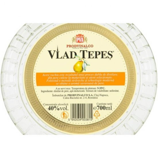 Rachiu de Pere Vlad Tepes 40%, 0.7 L, Rachiu Vlad Tepes, Vlad Tepes Rachiu, Rachiu Alb, Rachiu Alcool, Rachiu Bautura, Rachiu Natural, Bautura Spirtoasa, Bauturi Spirtoase, Tuica Vlad Tepes, Palinca Vlad Tepes, Rachiu de Pere 700 ml