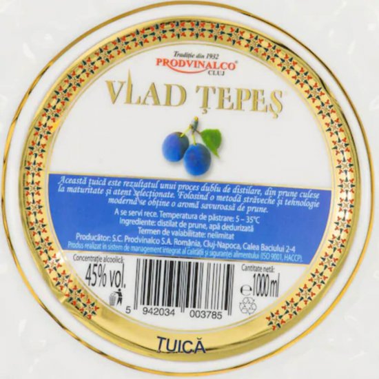 Tuica de Prune Vlad Tepes 45%, 1L, Tuica, Tuica de Fructe, Tuica Vlad Tepes, Vlad Tepes Tuica, Tuica Alba, Tuica Alcool, Tuica Bautura, Tuica Naturala, Bautura Spirtoasa, Bauturi Spirtoase, Tuica Buna