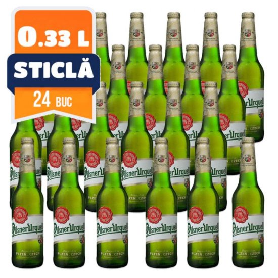 Bere Blonda Pilsner Urquell, 0.33 l, 24 Buc/Bax, Bere Blonda Pilsner Urquell 330 ml, Bere Pilsner Urquell 330 ml, Bere Sticla 330 ml, Bere 0.33 l PILSNER URQUELL, Bax de Bere Blonda la Sticla PILSNER URQUELL, Bere Blonda PILSNER URQUELL la Sticla 0.33 l