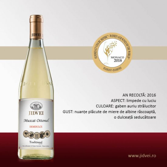 Vin Alb Demidulce Muscat Ottonel Jidvei Traditional, 0.75 L, 11.5% Alcool, Vin Jidvei Traditional, Vin Alb Jidvei Traditional, Vin Demidulce Jidvei Traditional, Vin Muscat Ottonel Jidvei Traditional, Vin Jidvei Muscat Ottonel, Vinuri Jidvei