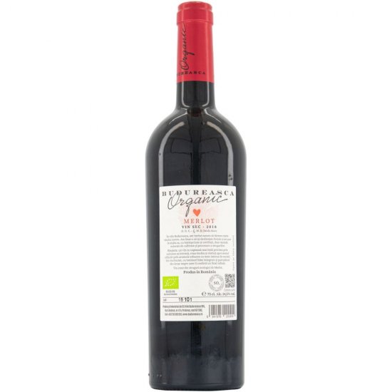 Vin Rosu Sec, Budureasca Organic, Merlot, 0.75 L, Vin Rosu Sec, Budureasca Organic Merlot, Bauturi Alcoolice, Vin Rosu Budureasca, Vin Rosu Alcool 13.5%