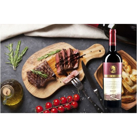 Vin Rosu Sec, Budureasca Premium, Merlot, 0.75 L, Vin Rosu Sec, Budureasca Premium Merlot, Bauturi Alcoolice, Vin Rosu Budureasca, Vin Rosu Alcool 13.5%