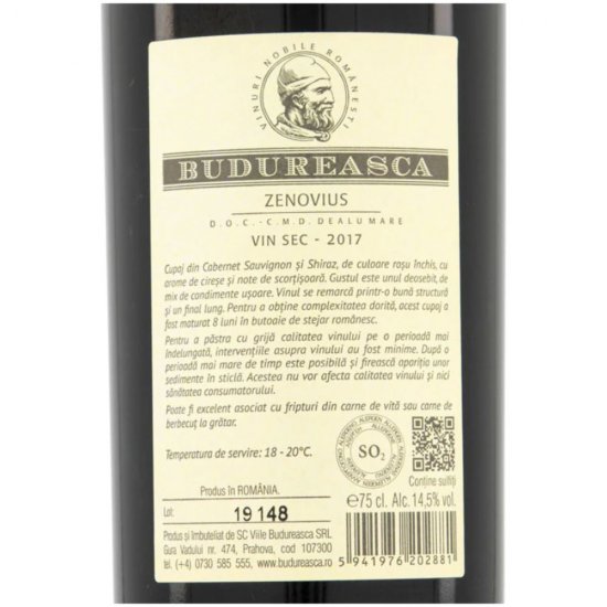 Vin Rosu Sec, Budureasca Premium, Zenovius, Cupaj, 0.75 L, Vin Rosu Sec, Budureasca Premium Zenovius, Bauturi Alcoolice, Vin Rosu Budureasca, Vin Rosu Alcool 14.5%