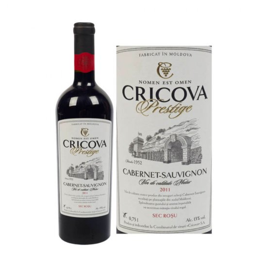 Vin Rosu Sec Cabernet Sauvignon Cricova Prestige, 0.75l, Alcool 13%, Vin, Vin Rosu, Vin Rosu Sec, Vin Rosu Cricova, Vin Rosu Sec Cricova, Vin Cabernet Sauvignon, Cabernet Sauvignon Cricova, Vin Cricova Rosu, Vin Sec Cricova, Vin Sec