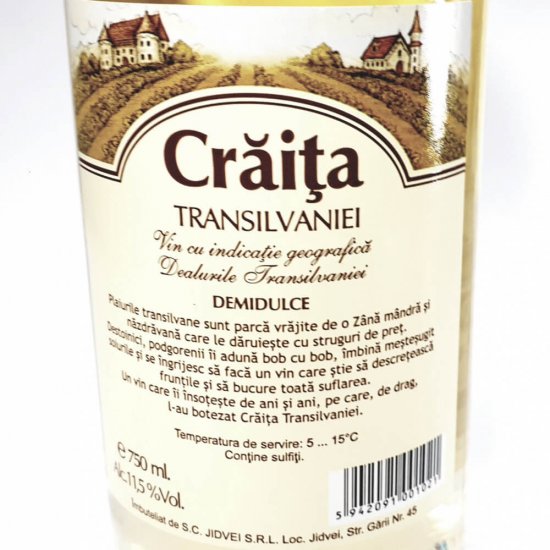 Vin Alb Demidulce Jidvei Craita, 0.75l, Alcool 11%, Vin, Vin Alb, Vin Alb Demidulce, Vin Alb Jidvei, Vin Alb Demidulce Jidvei, Vin Sauvignon Blanc, Vin Craita Jidvei, Vin Jidvei Alb, Vin Demidulce Jidvei, Vin Demidulce
