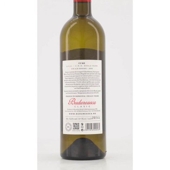 Vin Alb Demisec, Budureasca Fume, 0.75 L, 13.5% Alcool, Vin Budureasca Alb, Budureasca Fume Vin Alb, Vin Demisec Budureasca, Budureasca Fume Demisec, Bautura Alcoolica,  Vinuri Romanesti, Vin Romanesc, Vinuri Albe