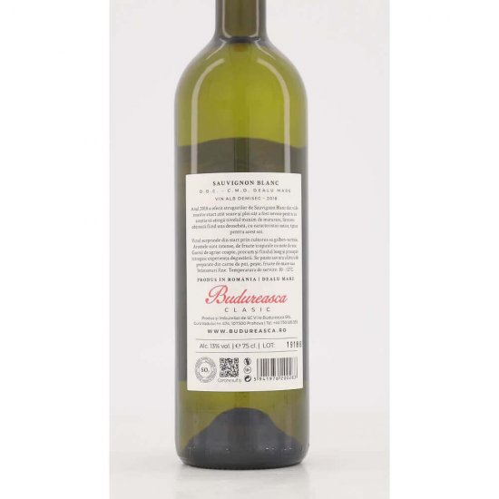 Vin Alb Demisec, Budureasca Clasic Sauvignon Blanc, 0.75 L, 12.5% Alcool, Vin Demisec Alb Budureasca, Vin Sauvignon Blanc, Vin Alb Clasic Budureasca, Bauturi Alcoolice, Budureasca Vin Clasic Alb, Vinuri Romanesti, Vin Romanesc